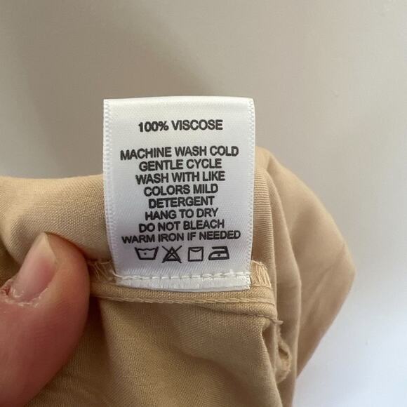 Able Alethea Drapey Wide Leg Trouser size 24 Oat Milk Khaki Lightweight Office - Picture 11 of 12